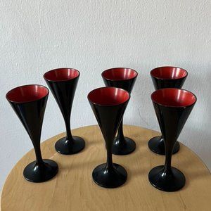 Lacquered Sake Glasses x6